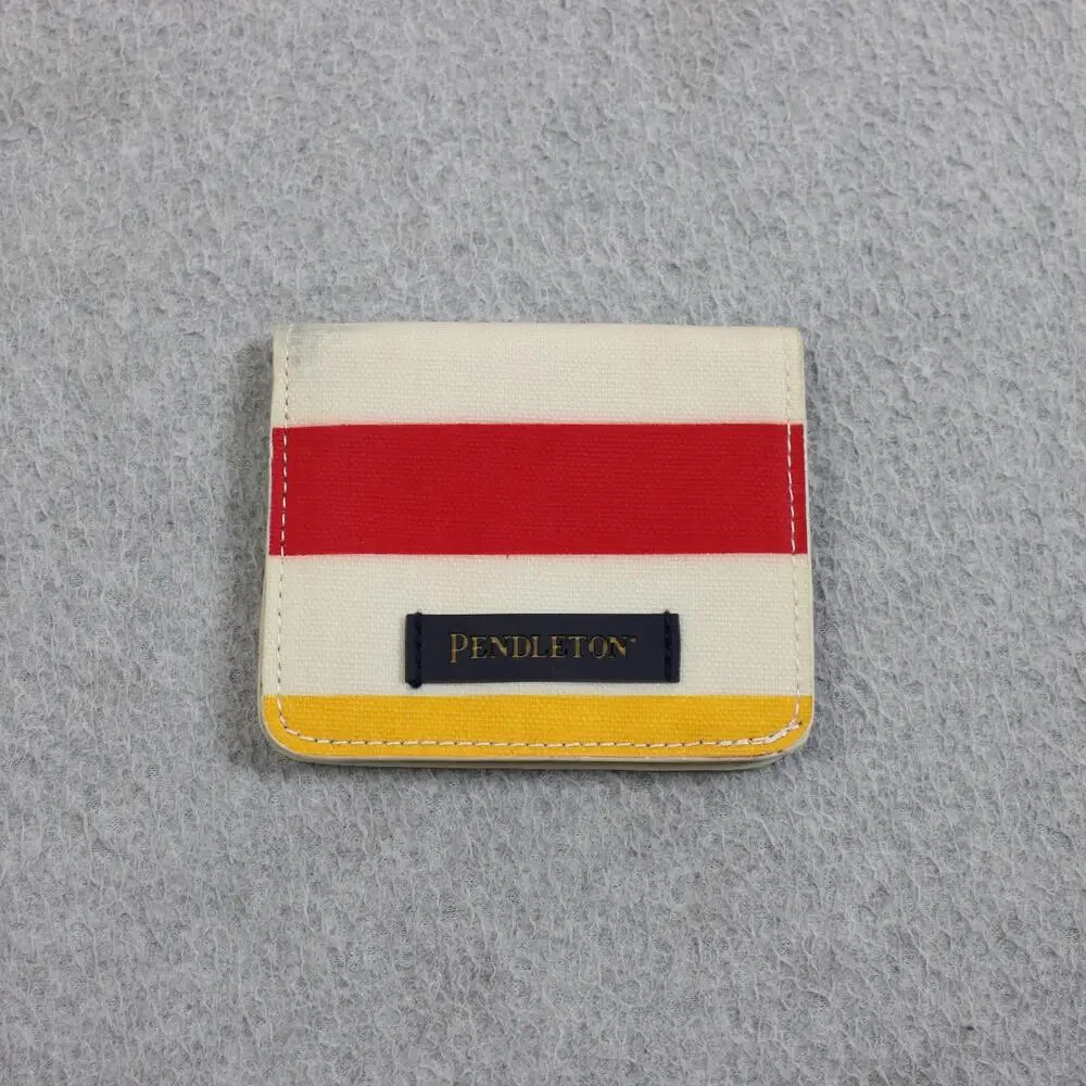 Pendleton Wallet Men Multicolor Stripe Canvas Bifold ID Window Coin Pocket Small